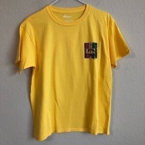 Vintage 1980s Reggae Mon Iron-On On New Short Sleeve Yellow T-Shirt Jamaica